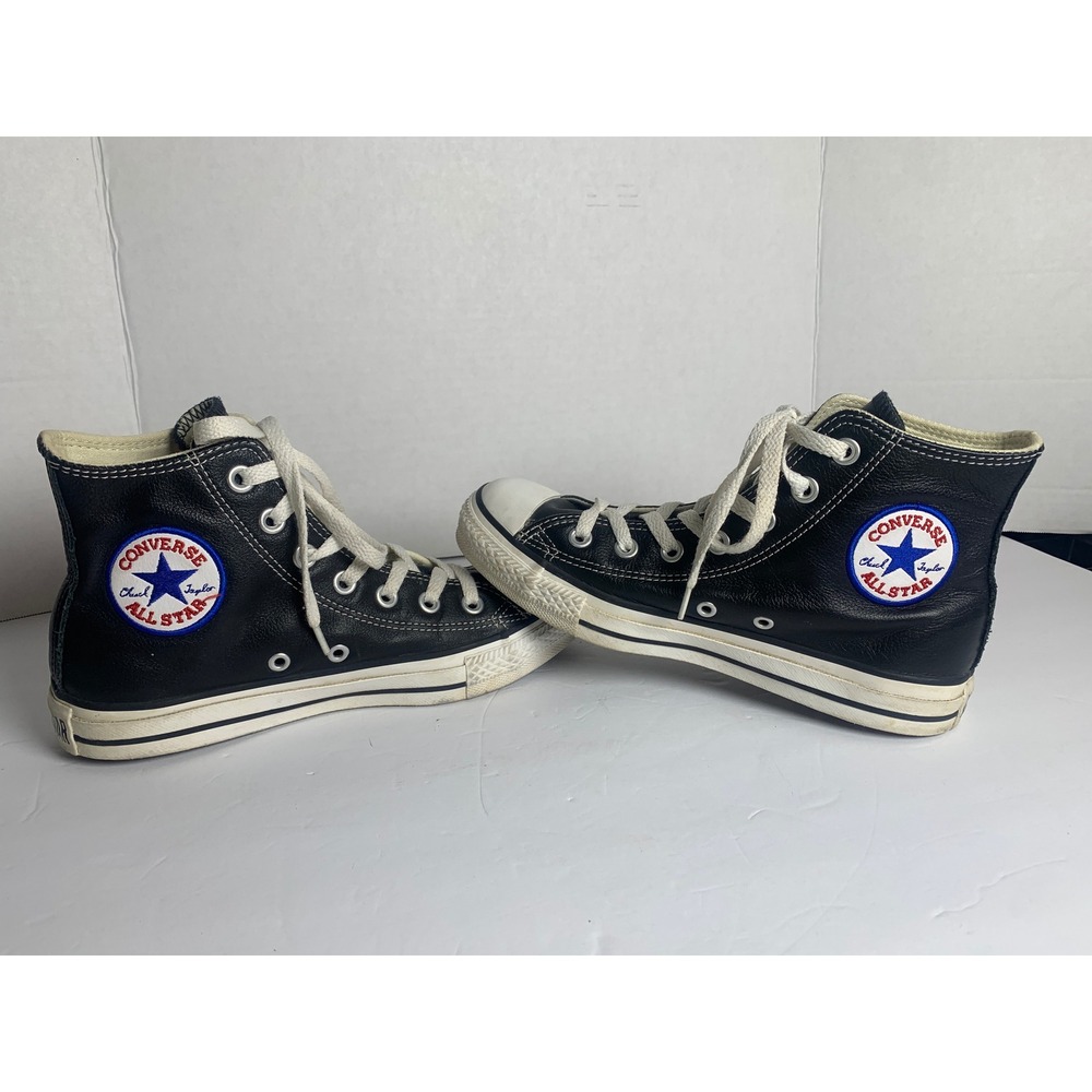 Converse Chuck Taylor All Star High Top Black Leather Sneakers Streetwear